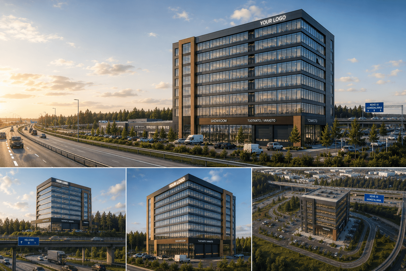 Landmark HQ — tumma havainnekuva illalla