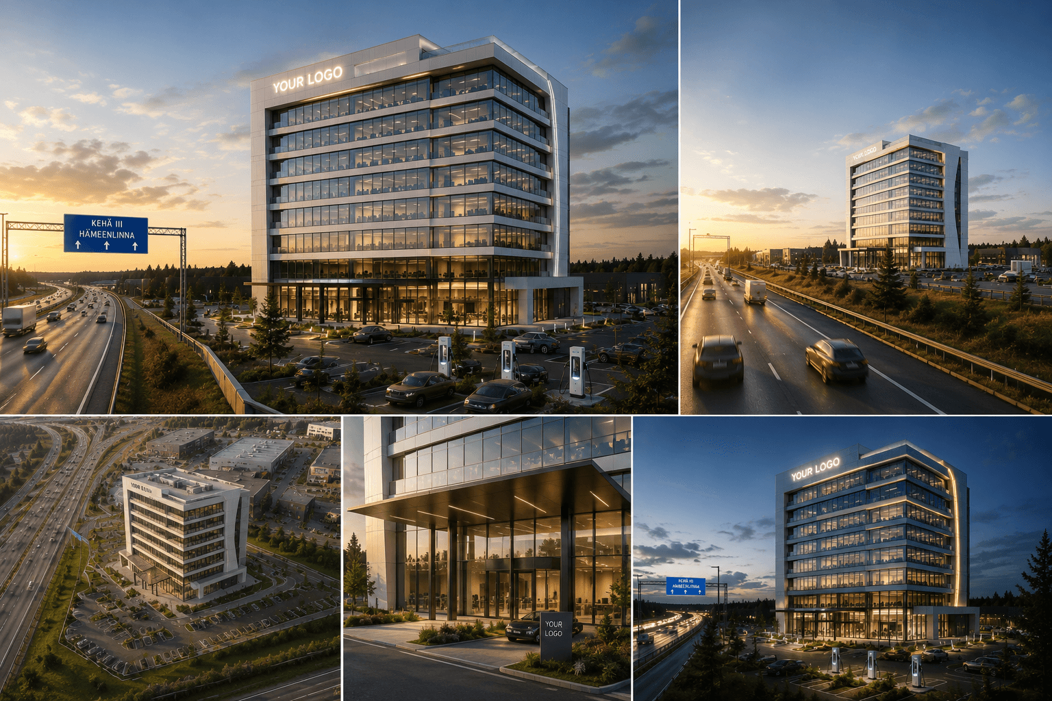 Landmark HQ — Helsinki-opaste ja julkisivu